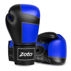 Gants de boxe multi-panneaux en cuir avec fermeture auto-agrippante, surpiqûres contrastées, gants d'entraînement et de sparring haut de gamme, équipement de gym - Product Image 1
