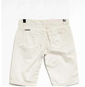 Shorts de mezclilla de algodón lavado oscuro, desgastados, holgados, de corte de bota, de cintura media, tejidos, personalizados, ODM, para invierno - Product Image 4