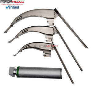 Ensemble de laryngoscopes de diagnostic à pointe flexible, tailles de lames moyennes, manche en acier durable, manuel, certifié CE, pour examen des voies respiratoires - Product Image 3
