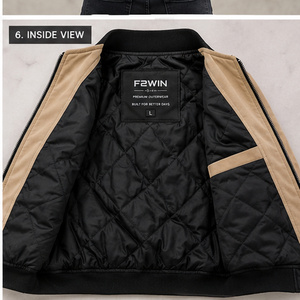 เสื้อแจ็คเก็ตบอมเบอร์ฤดูหนาวสำหรับผู้ชาย Force 2 Win บุขนแกะ กันลม ระบายอากาศได้ดี ซิปหน้า คอวี สีพื้น ปรับแต่งได้ - Product Image 3