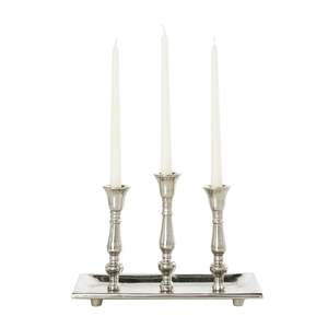 <b>Silver</b> 3-Arm Candlestick <b>Holder</b> with Taper <b>Candles</b> for Home Decoration Durable Metal Stand - Product Image 6