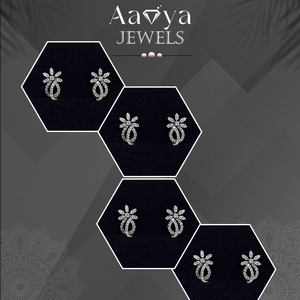 Boucles d'oreilles élégantes en diamant pour femmes, certifiées, créées en laboratoire, or 14 carats, bijoux fins de luxe, fournisseur indien - Product Image 3