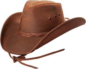 Unisex Brown Leather Cowboy <b>Hat</b> With Braided <b>Band</b> Casual Outdoor Style Adult Four Seasons Fit 56-58CM 2026 - Product Image 2