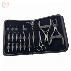 <b>Professional</b> <b>Hair</b> Extension Tool Kit Stainless Steel <b>Hair</b> Extension Pliers Kit Divider Ring Small Salon <b>Trimmer</b> Silver Clips OEM - Product Image 6