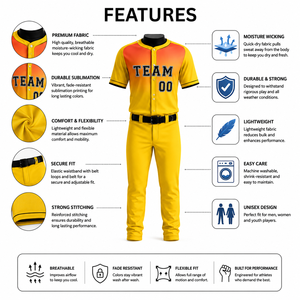 Uniforme de baseball pour homme sur mesure, qualité supérieure, couleur unie, manches courtes, respirant, évacuation de l'humidité, 100% polyester - Product Image 5