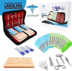 Kit de Práctica de Sutura para Estudiantes de Medicina, Aprobado por la CE, Almohadilla de Sutura Mejorada y 14 Heridas Precortadas, Herramientas Quirúrgicas para Entrenamiento por Dentavex - Product Image 1