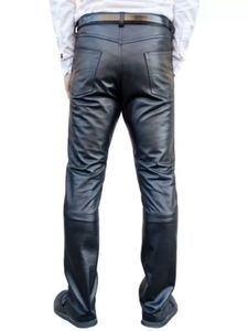 กางเกงหนังแกะแท้สีดำสำหรับผู้ชาย - Product Image 3