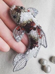 Artisan Handmade Beaded Embroidery Brooch Fashion Jewelry Accessory for Everyday Wear - Product Image 3