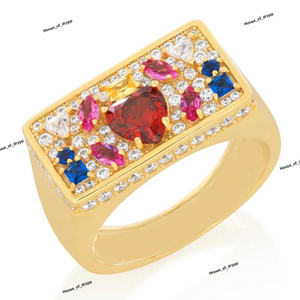 แหวนเงินแท้ 925 ประดับเพชรโมอิสซาไนต์ทรงหัวใจ VVS ล้อมด้วยพลอยสีฟ้า ชมพู เหลือง ดีไซน์หรูหราสำหรับทั้งชายและหญิง - Product Image 3