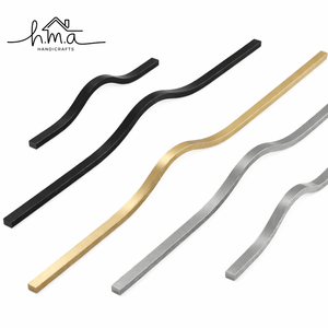 Poignée moderne simple en or massif pour meubles de chambre, bouton brossé pour commode, porte de placard, armoire à chaussures, tiroir en aluminium - Product Image 5