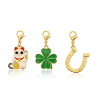Charmes fer à cheval en zircon plaqué or et argent pour enfants chrétiens, porte-bonheur, avec logo personnalisé, cadeaux souvenirs