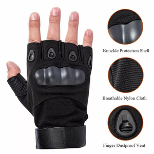 <b>Half</b> Finger Tactical Glove Mountain Climbing Outdoor Training Breathable Anti <b>Slip</b> Protection Leather Tactical Glove With OEM - Product Image 2