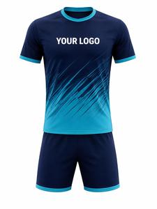 Ensemble de maillots de football pour hommes, col rond, manches courtes, impression par sublimation, polyester respirant, design dégradé, coupe régulière pour adultes - Product Image 1