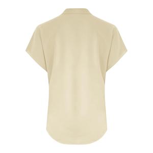 T-shirt décontracté pour femme grande taille, couleur unie, col en V, manches courtes, boutonnage frontal, col rond décontracté, manches courtes boutonnées - Product Image 6