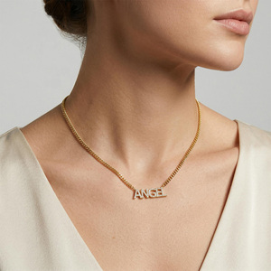 Collier Pendentif Lettre Personnalisé Sertie de Diamants avec Chaîne Corde Plaqué Or 18K Diamants de Laboratoire Luxe Cadeau le Plus Populaire - Product Image 2