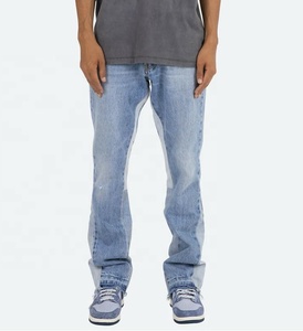 Pantalones Vaqueros Anchos de Mezclilla para Hombre, Estilo Vintage, Desgastados, con Diseño Personalizado, al por Mayor, en Azul - Product Image 1