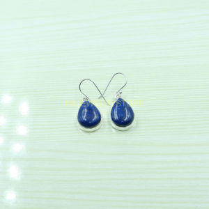 Pendientes de Lapislázuli Azul Natural en Forma de Lágrima, Plata de Ley 925, Hechos a Mano, Estilo Boho Artesanal para Mujer - Product Image 5