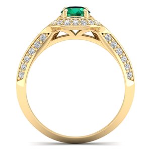 REYES Wholesale Price 925 Sterling <b>Silver</b> Moissanite Wedding Gift Jewelry Exquisite Round Cut 0.5Ct <b>Emerald</b> Gemstone <b>Rings</b> - Product Image 3