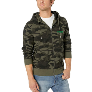 Sudadera con capucha de algodón 100% de primera calidad, con estampado de camuflaje, informal, para invierno, con cremallera, transpirable, estilo urbano. - Product Image 4