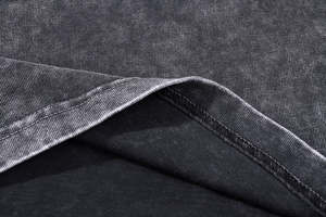 Camiseta de algodón 100% de alta calidad, 300 g/m², con lavado ácido y efecto nieve, cuello pequeño, estilo vintage, hombros caídos y corte oversized. - Product Image 6