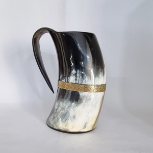 Best Seller Handcrafted Half Carved Animal Viking Drinking Horn <b>Mug</b> Eco-Friendly Buffalo Horn Christmas New - Product Image 3