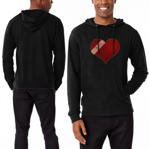 Sweat-shirt à capuche noir pour homme, coupe classique, couleur unie, décontracté, en coton tricoté, pull-over pour l'automne - Product Image 1
