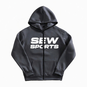 Ensemble de survêtement homme streetwear personnalisé pour l'hiver, comprenant un sweat à capuche zippé coupe oversize et un pantalon de survêtement évasé, en molleton bouclette avec impression sérigraphiée - Product Image 2