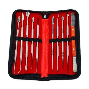 Ensemble de 10 outils de sculpture sur cire manuels en acier inoxydable avec spatule à manche en bois et étui de voyage pour usage dentaire et bijouterie - Product Image 5