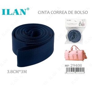 Sangle de sac à main Ilan en sangle de 3,8 cm x 3 m bleu marine pour la fabrication de sacs - Product Image 1