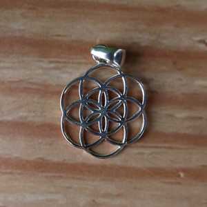 Colgante Semilla de la Vida al por Mayor, Plata de Ley 925, Hecho a Mano, Geometría Sagrada, Cadenas de Flores, Joyería Espiritual Boho - Product Image 5