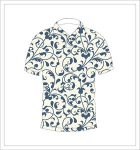 เสื้อโปโลพิมพ์ลายดอกไม้สีฟ้าขาวสไตล์วินเทจสำหรับผู้ชาย แขนสั้นลำลอง แฟชั่นฤดูร้อน เหมาะสำหรับเล่นกอล์ฟและชายหาด ระบายอากาศได้ดี น้ำหนักเบา - Product Image 1