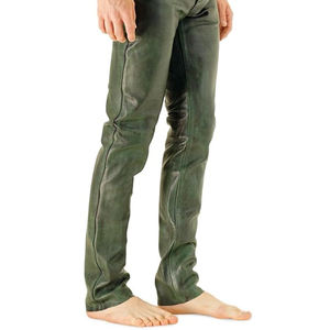 Pantalones de Cuero para Hombre, Corte Regular, Ligeros, de Lona, Cintura Media, Duraderos y Cómodos para Uso Casual y Conjuntos Diarios - Product Image 6