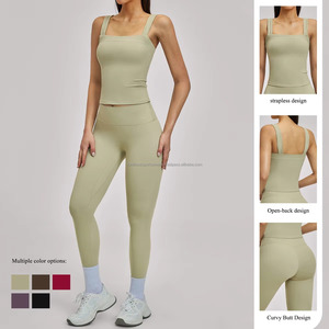 FONILBEST High Waist Solid Color Yoga <b>Leggings</b> Hollow Back Design Full Length Women's Sportswear Customized Colors Logo Seamless - Product Image 6