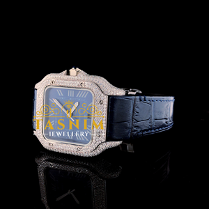 Reloj de Pulsera VVS ETA de Cuarzo para Hombre, Estilo Deportivo/Elegante, Diseño Cuadrado Simple para Uso Diario, Acero Inoxidable, Chapado en Oro Blanco, Cristal Analógico, Números Romanos - Product Image 4