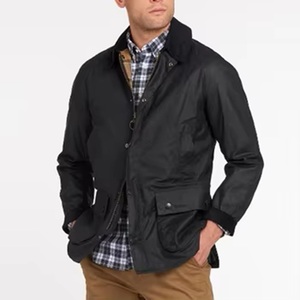 Breathable Wax Cotton Casual Jacket SUQAINA FASHION GARMENTS Men's Winter Jacket Turn-down Collar <b>Covered</b> <b>Button</b> Closure Water - Product Image 5