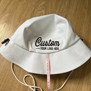 Sombrero de Pescador de Ala Ancha para Protección Solar, Personalizable con Logotipo Bordado, de Algodón, con Cuerda, Listo para Enviar - Product Image 4