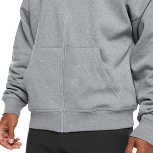 Sweat-shirts à capuche zippés 100 % coton personnalisés à épaules tombantes pour hommes, en molleton épais, style streetwear, vente en gros - Product Image 5