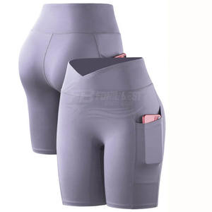 Pantalones Cortos Deportivos de Cintura Alta para Mujer, Ajustados, de Secado Rápido, Transpirables, para Ciclismo y Fitness, con Bolsillos, Estilo Pantalón, en Spandex/Nylon - Product Image 6