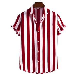 เสื้อเชิ้ตแขนสั้นลายทางสำหรับผู้ชาย ปกคอปก ผ้าป๊อปลินระบายอากาศได้ดี เหมาะสำหรับใส่ในฤดูร้อน - Product Image 5