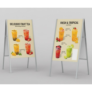 Panneau publicitaire en métal personnalisé en forme de A avec impression sur panneau en mousse, panneau de trottoir pour la publicité extérieure, idéal pour les cafés, restaurants, boutiques - Product Image 2