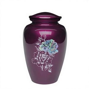 Urne funéraire cylindrique moderne en aluminium pour crémation humaine, design personnalisable, capacité 3-4L, émail fait main, souvenir funéraire Uzair - Product Image 2