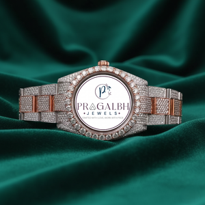 Pragalbh Jewels Luxury <b>Diamond</b> <b>Watch</b> Iced Out Pavé Moissanite <b>Watch</b> Stainless Steel <b>Watch</b> for Party & Daily Wear custom <b>watch</b> - Product Image 1