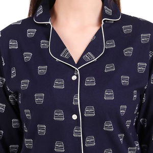 Ensemble de pyjama pour femmes OEM, léger et respirant, 100% coton, personnalisable, vêtements de nuit doux, vente en gros - Product Image 6