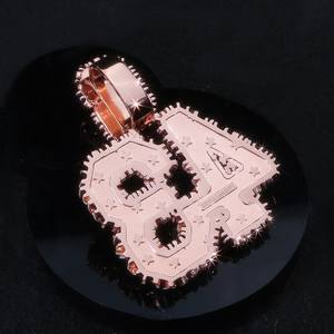 Nuevo Diseño GRA Joyería Hip Hop Plata de Ley 925 VVS Moissanita Redonda Letra 48 Colgante para Cadenas Cubanas - Product Image 4