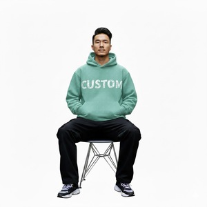 Sudadera con Capucha Personalizada para Hombre, 100% Algodón, Corte Regular, Estilo Casual, Gruesa, Vintage, con Pedrería, Negra - Product Image 6