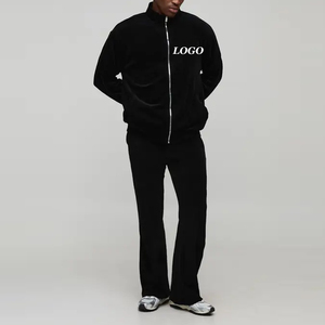 Wholesale Men Stand Collar Fleece <b>Tracksuit</b> Casual Winter Set 2026 / Premium Men Stand Collar Fleece <b>Tracksuit</b> Cozy Two Piece - Product Image 1