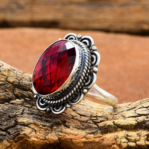 Beautiful Red <b>Garnet</b> Vintage <b>Ring</b> Deep Red <b>Garnet</b> Gemstone Jewelry <b>Ring</b> Handmade Gift for Her - Product Image 3