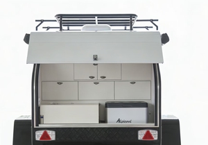 Remolque de <span class=keywords><strong>caravana</strong></span> todoterreno tipo lágrima, con carcasa rígida, ligero, mini <span class=keywords><strong>caravana</strong></span> con cocina trasera en venta - Product Image 4