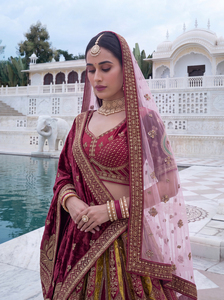 Precio de Fábrica OEM Premium Lehenga Choli Marrón para Trabajo Pesado, Ropa Étnica Tradicional India, Ghagra Nupcial Bordada al por Mayor - Product Image 2