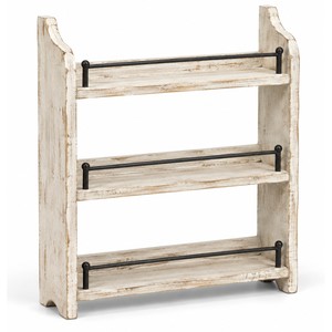 Étagère à herbes et épices à plusieurs niveaux en bois de manguier artisanal, style Provence, vente en gros Inde - Product Image 1